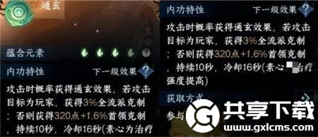 逆水寒手游新内功通玄怎么搭配